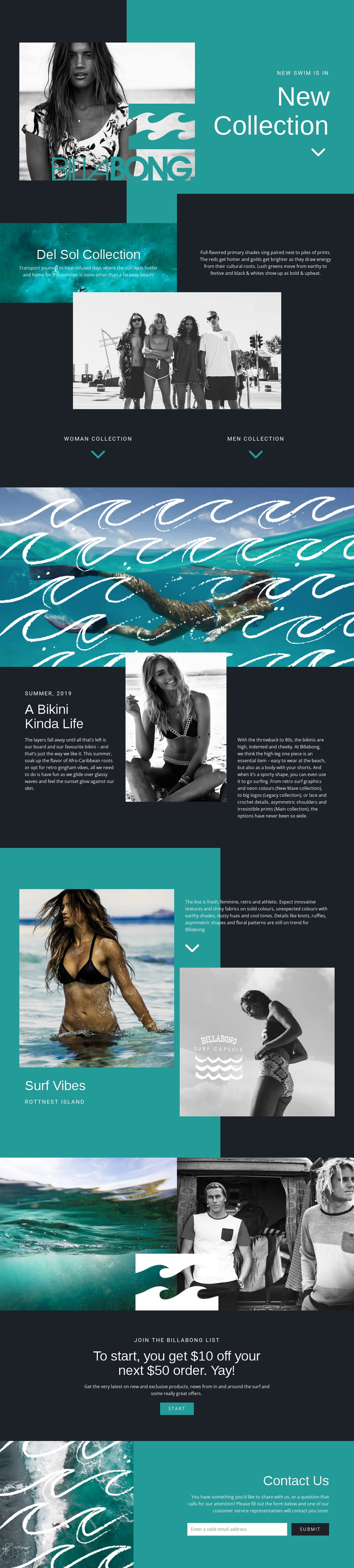 Billabong One Page Template