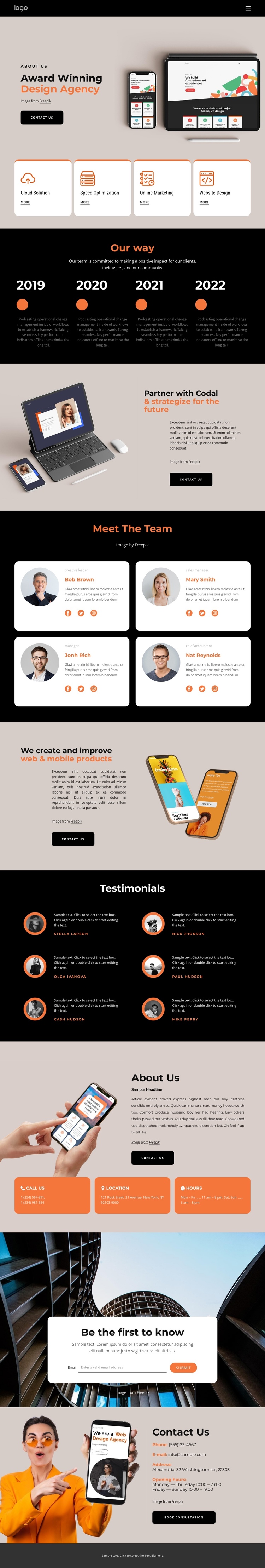 Inspiring digital agency One Page Template