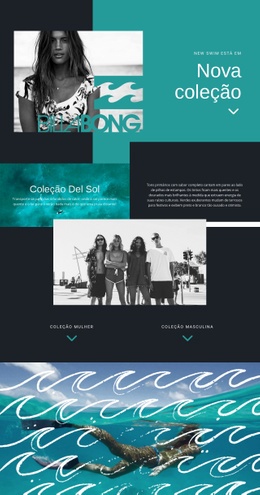 Design De Site Pronto Para Uso Para Billabong