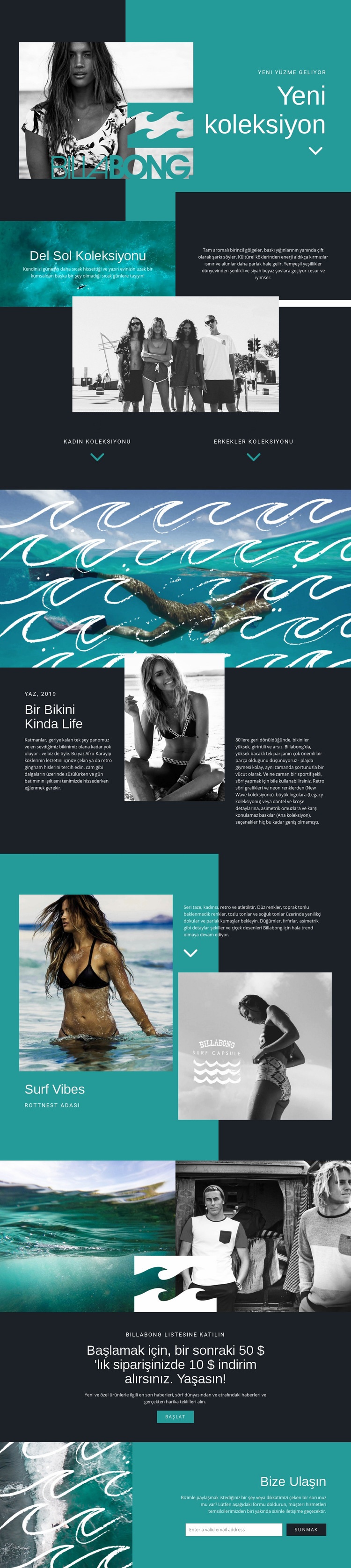 Billabong Web Sitesi Mockup'ı