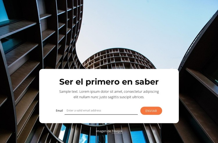 Ser el primero en saber Plantilla CSS