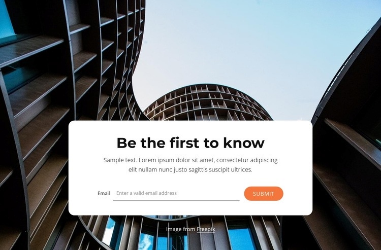 Be the first to know Homepage Design