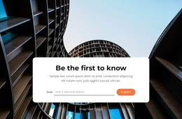 Be The First To Know - HTML Template Code