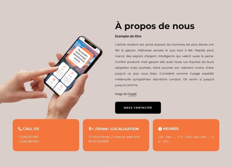 A propos de l'agence digitale Modèles de constructeur de sites Web