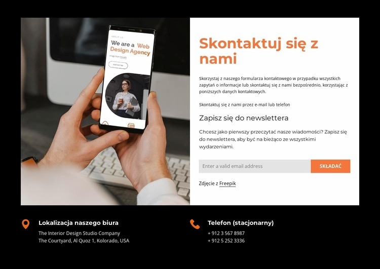 Numery telefonów i adres Szablony do tworzenia witryn internetowych