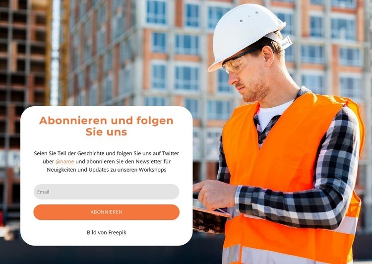 Abonnieren und folgen Sie uns auf Bildhintergrund Website Builder-Vorlagen