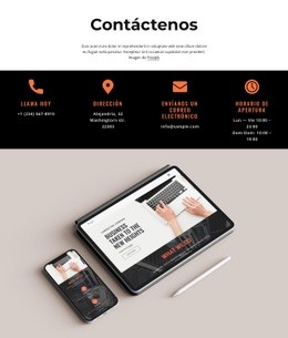 Contáctenos Bloque Con Iconos E Imagen - Diseño De Sitio Web De Descarga Gratuita