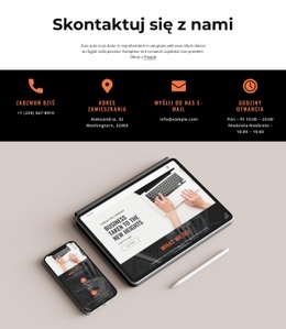 Skontaktuj Się Z Nami Blok Z Ikonami I Obrazem - HTML Layout Builder