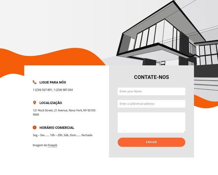 Formulário de contato simples Design do site