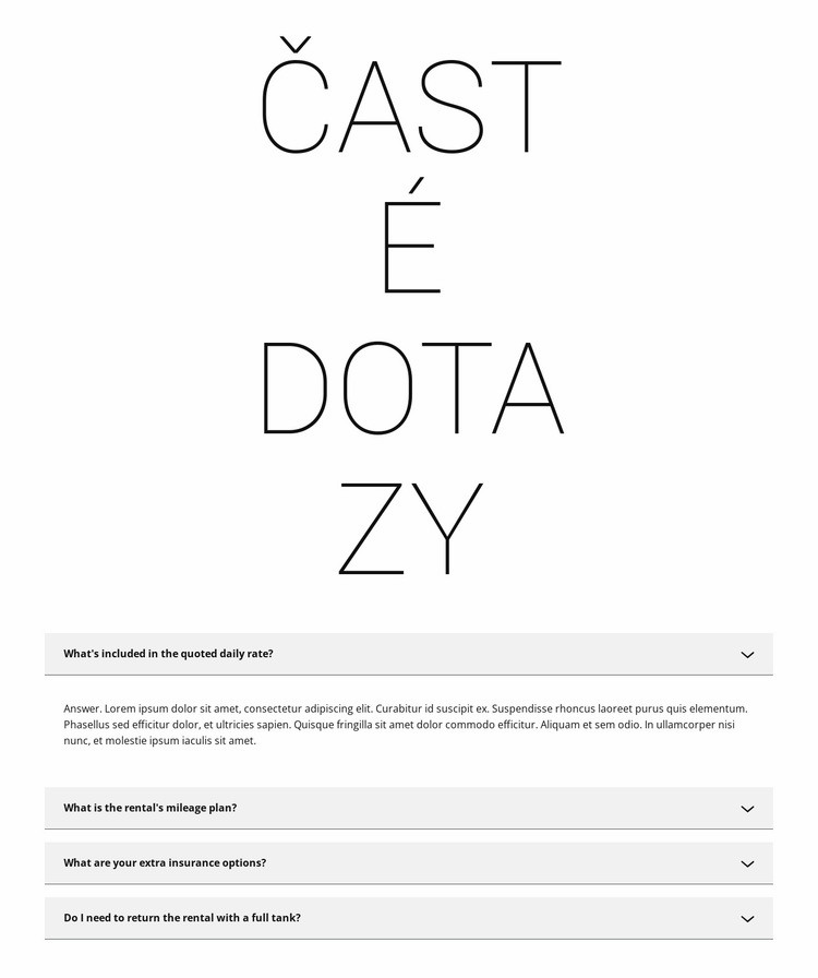 Časté problémy Šablona HTML