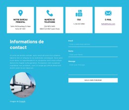 Coordonnées Avec Icônes Modèle De Site Web HTML CSS