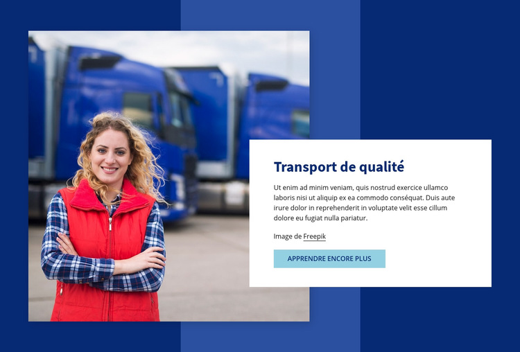 Transport de qualité Modèle de site Web