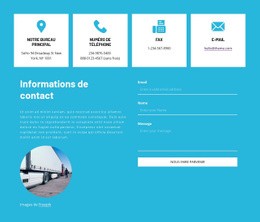 Coordonnées Avec Icônes – Page De Destination Facile À Utiliser