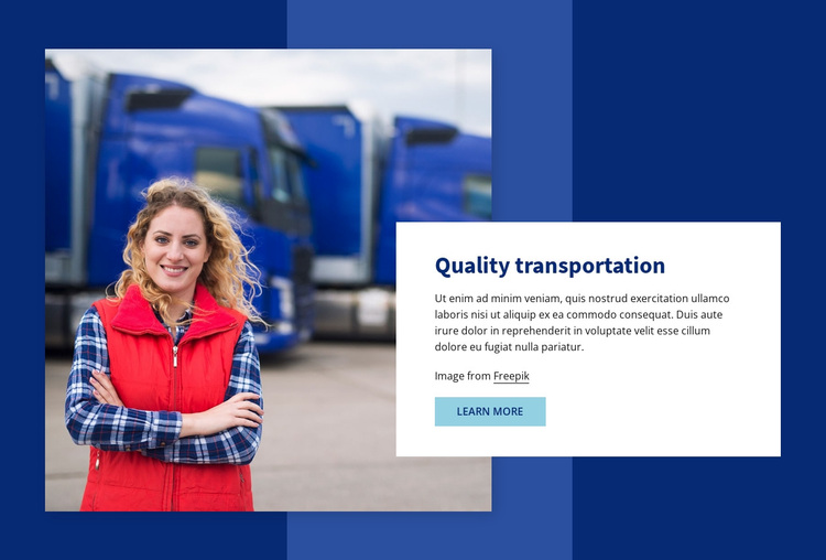 Quality transportation Joomla Page Builder