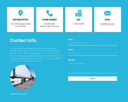 Contact Information With Icons One Page Template