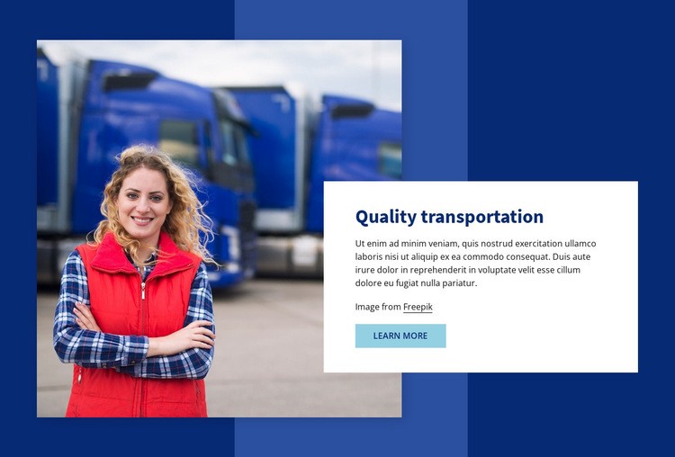 Transport av hög kvalitet Html webbplatsbyggare