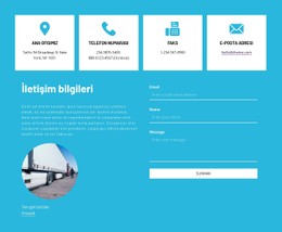 Simgeli Iletişim Bilgileri HTML CSS Web Sitesi Şablonu