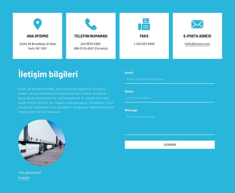 Simgeli iletişim bilgileri Web Sitesi Oluşturucu Şablonları