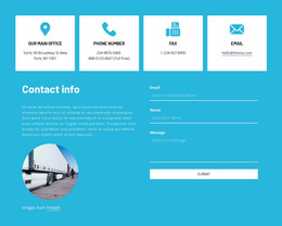 Contact Information With Icons - Easy-To-Use Landing Page