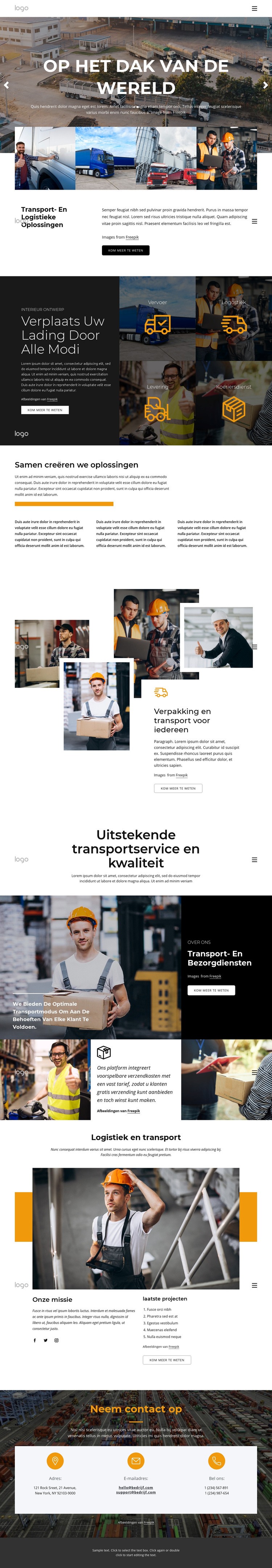 Transport en logistiek beheer HTML5-sjabloon