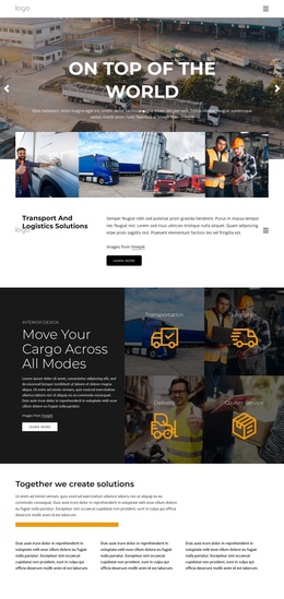 Transportation And Logistics Management - HTML Page Template