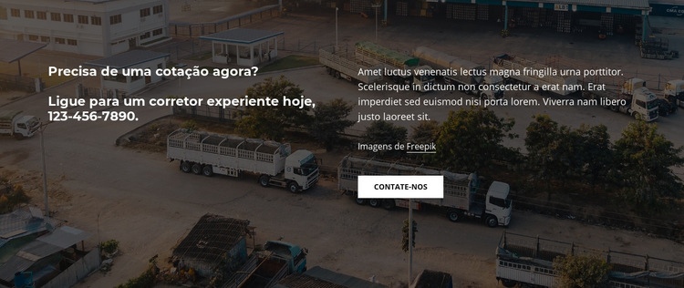 Texto em fundo escuro de imagem Design do site