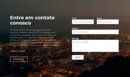 Design De Site Formulário De Contato Com Imagem De Fundo Para Qualquer Dispositivo