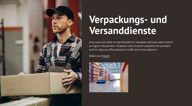 Verpackungs- und Versanddienste CSS-Vorlage