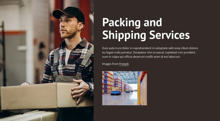 Packing and shipping services Elementor Template Alternative