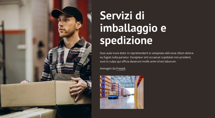 Servizi di imballaggio e spedizione Progettazione di siti web