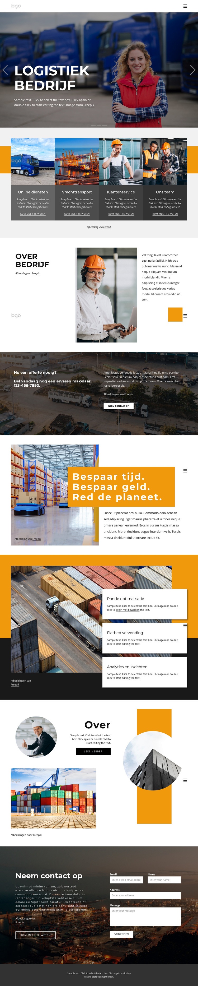 Verzenddiensten en logistiek Html Website Builder