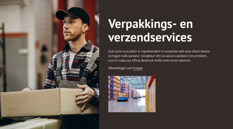 Verpakkings- en verzenddiensten Website Builder-sjablonen