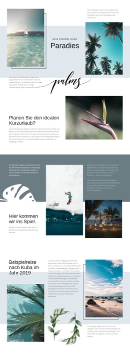 Reisen Sie Im Paradies – Website-Mockup-Vorlage