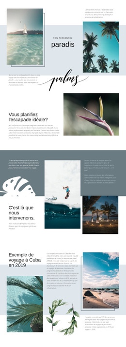 Voyage Au Paradis - Modèle HTML5 Professionnel Personnalisable