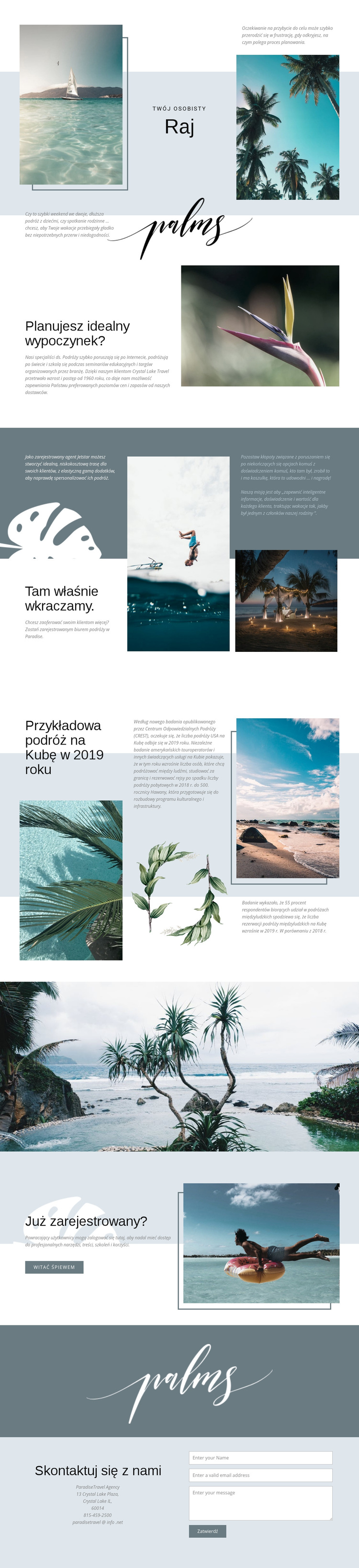 Podróżuj po raju Motyw WordPress