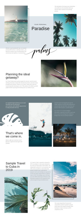 Travel In Paradise Landing Page