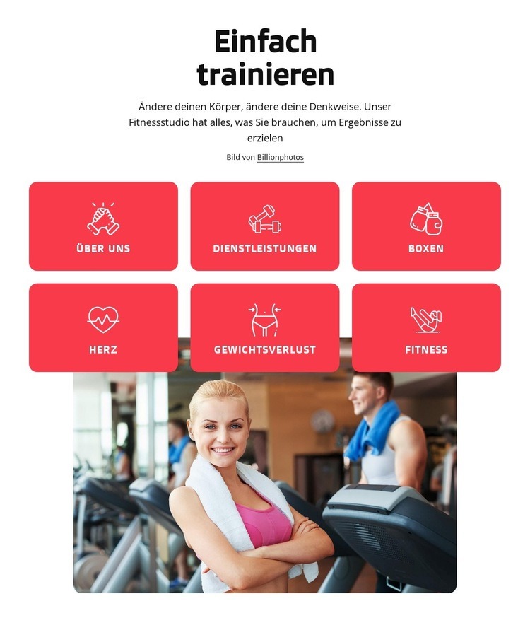 Gesundheits- und Fitnessclub in London Website Builder-Vorlagen