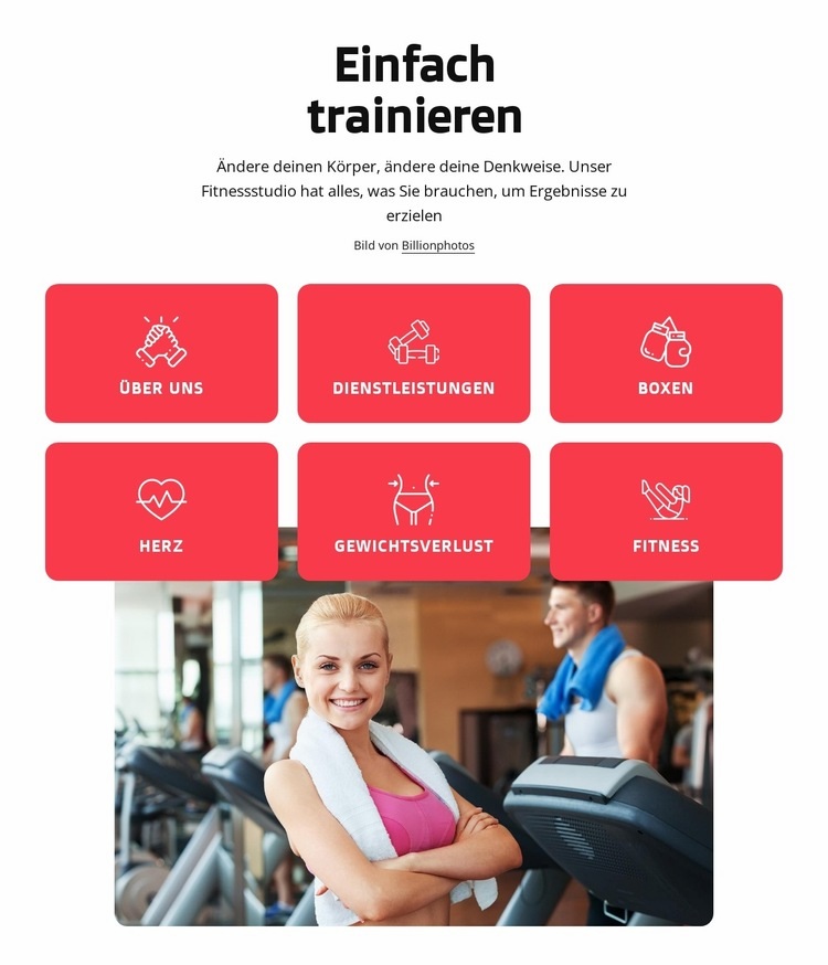 Gesundheits- und Fitnessclub in London Website-Modell
