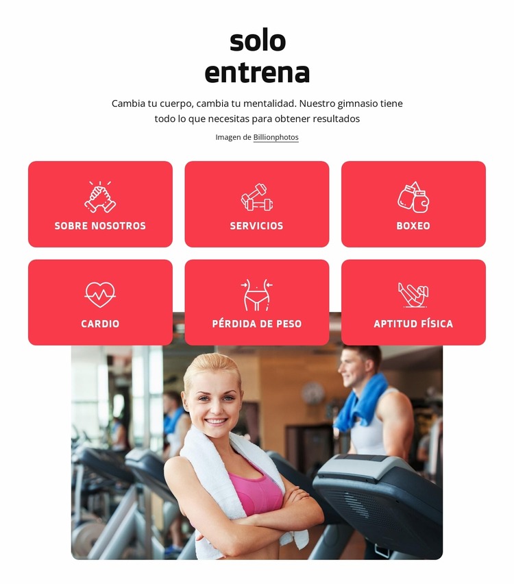 Club de salud y fitness en Londres Plantilla Joomla