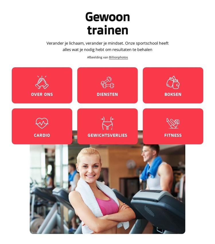 Gezondheids- en fitnessclub in Londen HTML-sjabloon