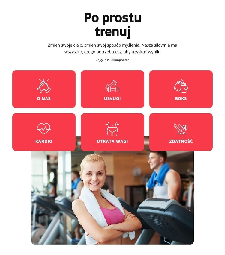Klub zdrowia i fitness w Londynie Kreator witryn internetowych HTML
