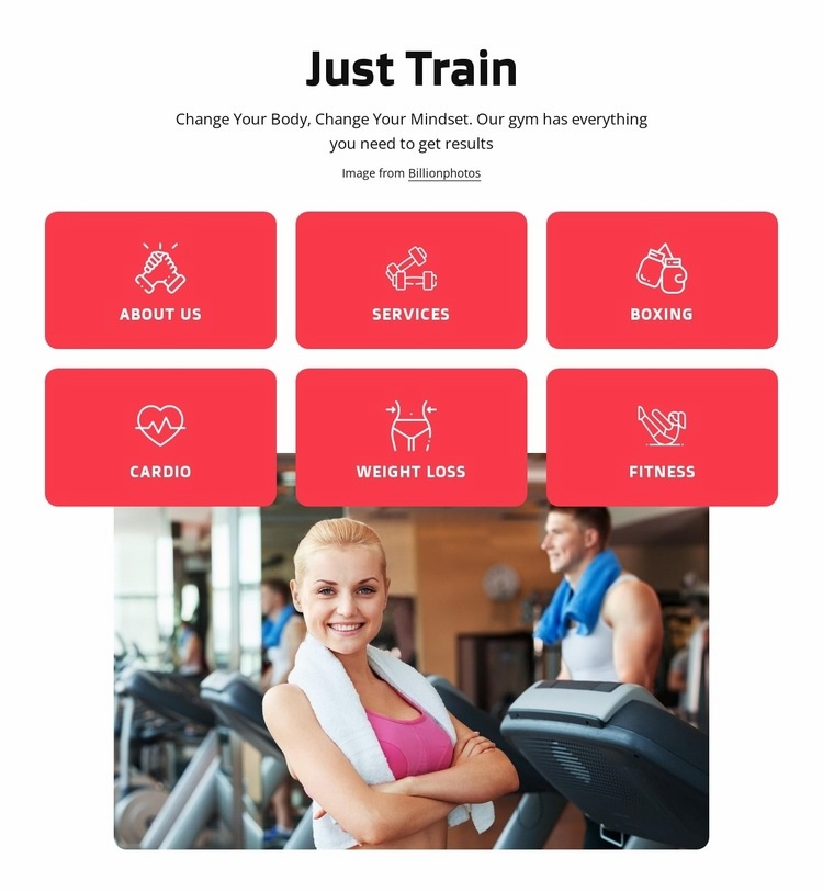 Hälso- och fitnessklubb i London Html webbplatsbyggare