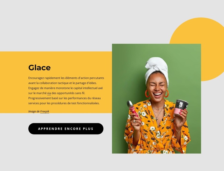 Glace à base de produits laitiers Modèle de site Web