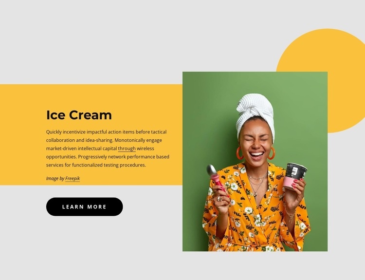 Dairy-based ice cream Wix Template Alternative