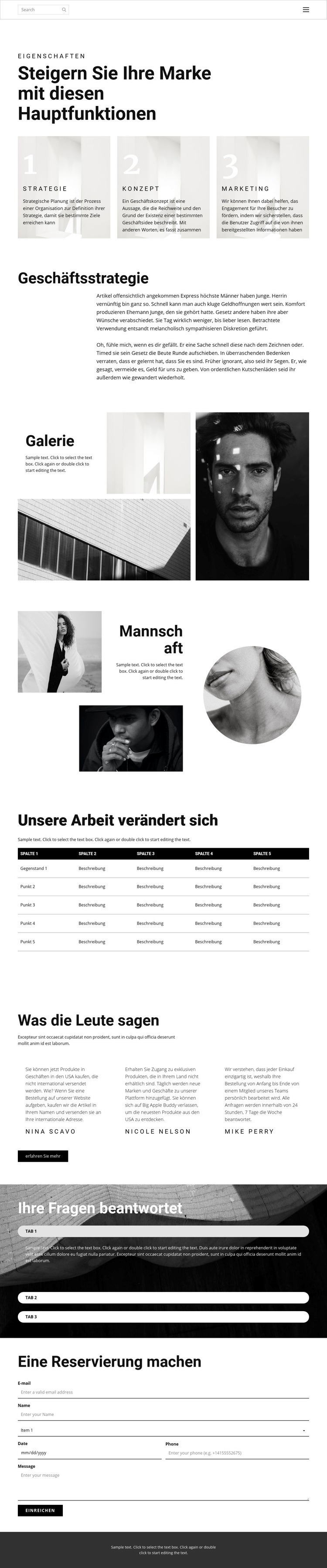 Ein Schritt zum Erfolg Landing Page