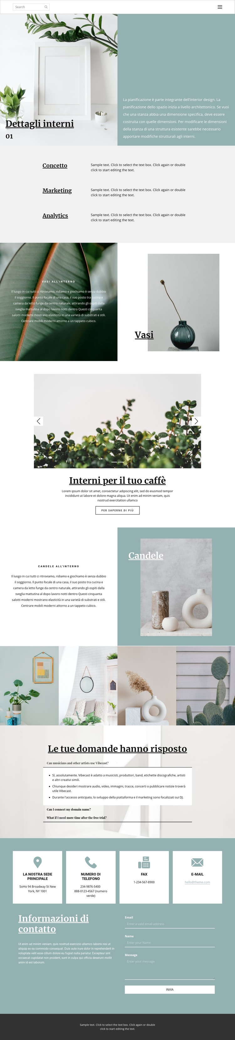 Aiuta a organizzare lo spazio a casa Mockup del sito web