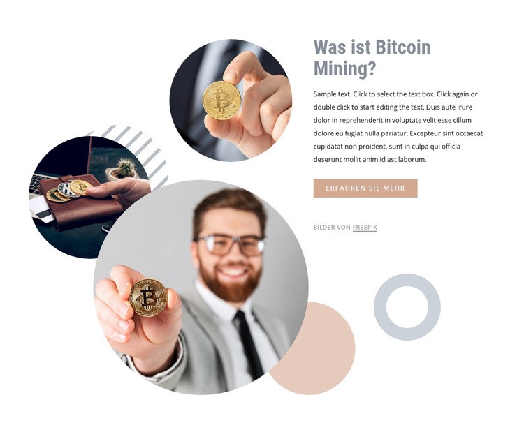 Geld in Bitcoin investieren HTML5-Vorlage