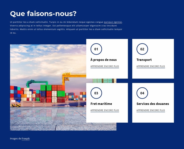 Entreprise d'expédition Modèles de constructeur de sites Web