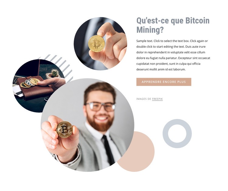 Investir de l'argent dans Bitcoin Maquette de site Web