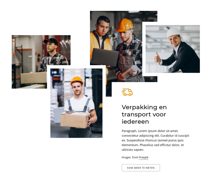 Verpakking en transport voor iedereen WordPress-thema